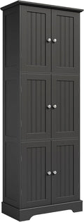ChooChoo Tall Bathroom Storage Cabinet with 6 Doors, Freestanding Floor Cabinet wourant