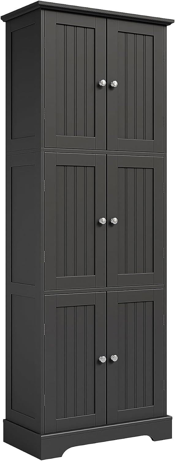 ChooChoo Tall Bathroom Storage Cabinet with 6 Doors, Freestanding Floor Cabinet wourant