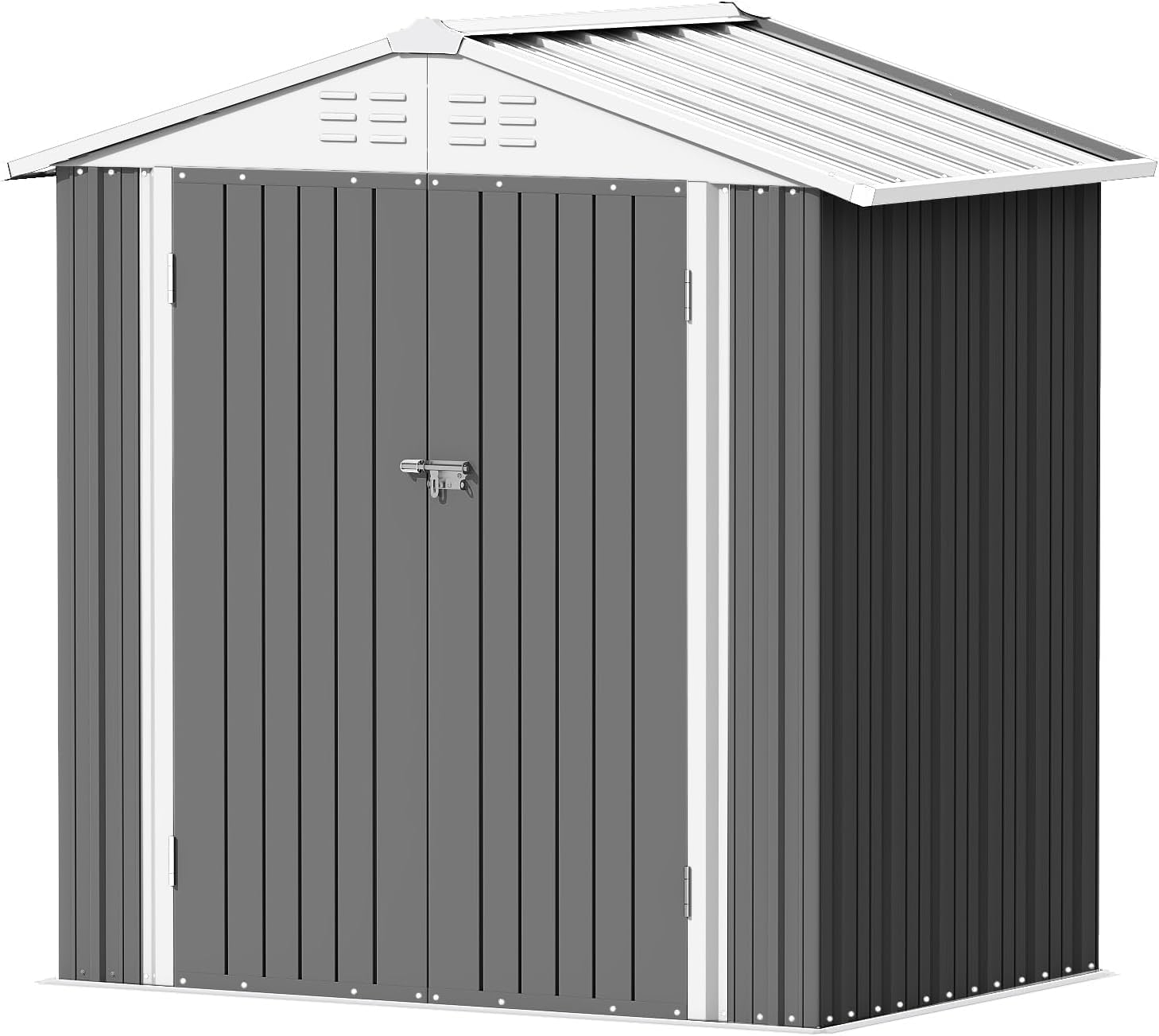 Devoko Outdoor Storage Shed 5 x 3 FT Lockable Metal Garden Shed Steel Anti-Corrosion Storage House with Single Lockable Door for Backyard Outdoor Patio wourant