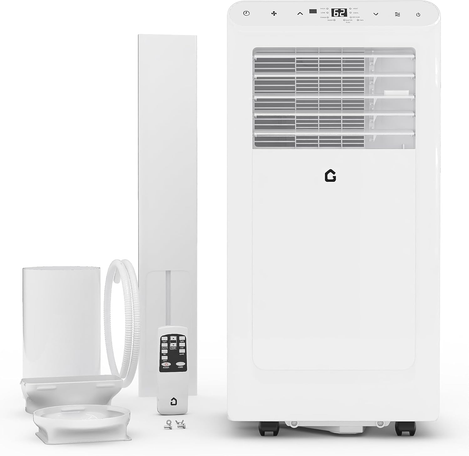 Garvee 8000 BTUs Portable Air Conditioner,Up to 350 Sq.Ft. Remote Control 48dB Portable AC Unit, Dehumidifier, Fan, Sleep, 24H Timer&Installation Kit, DOE Certified, Ceer 6.2, White+Black Panel woonhhop