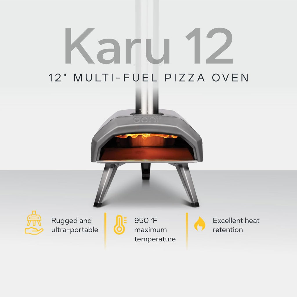 Ooni Karu 12 Multi-Fuel Outdoor Pizza Oven Reaches 950°F and Cooks 12 Inch Pizzas wourant