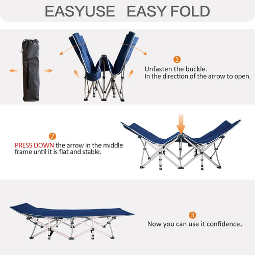 2 Pack Camping Cot with Mattress Comfortable Sleeping Cot Camping Cots for Adults 2 Person Folding Cot Heavy Duty Cots for Sleeping with Carry Bag Outdoor Indoor Home Vacation wourant