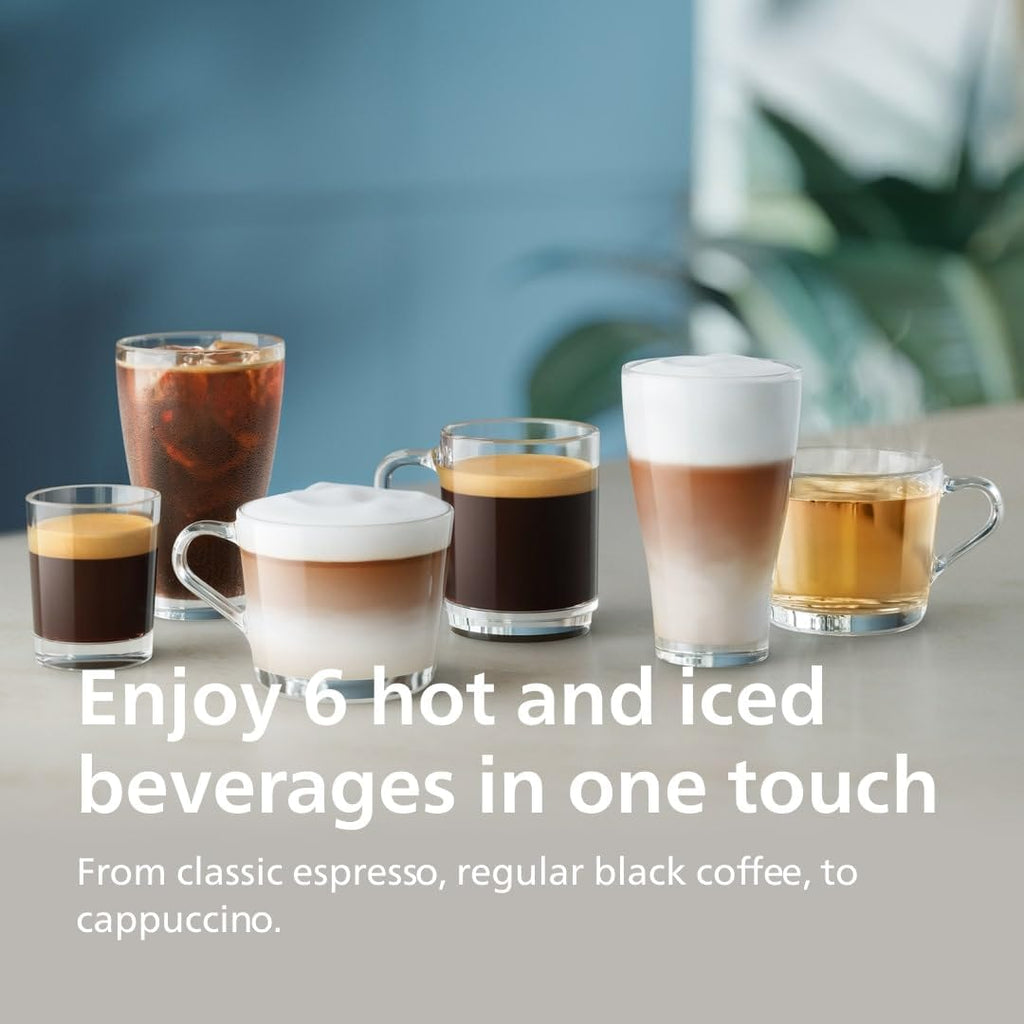 Philips Series 3300 Fully Automatic Espresso Coffee Machine - 6 Hot & Iced Drinks, LatteGo Milk System, 40% Quieter SilentBrew, Ceramic Grinder, Aquaclean Filter, Glossy Black (EP3341/50) wourant