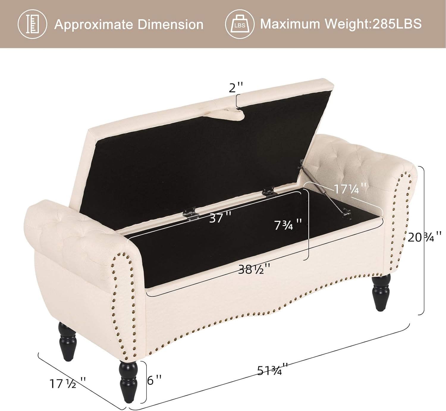 Furniliving Modern Storage Ottoman Bench, Sherpa Ottoman End of Bed Bench with Solid Wood Legs Upholstered Ottoman Benches with Storage Indoor Bench wourant
