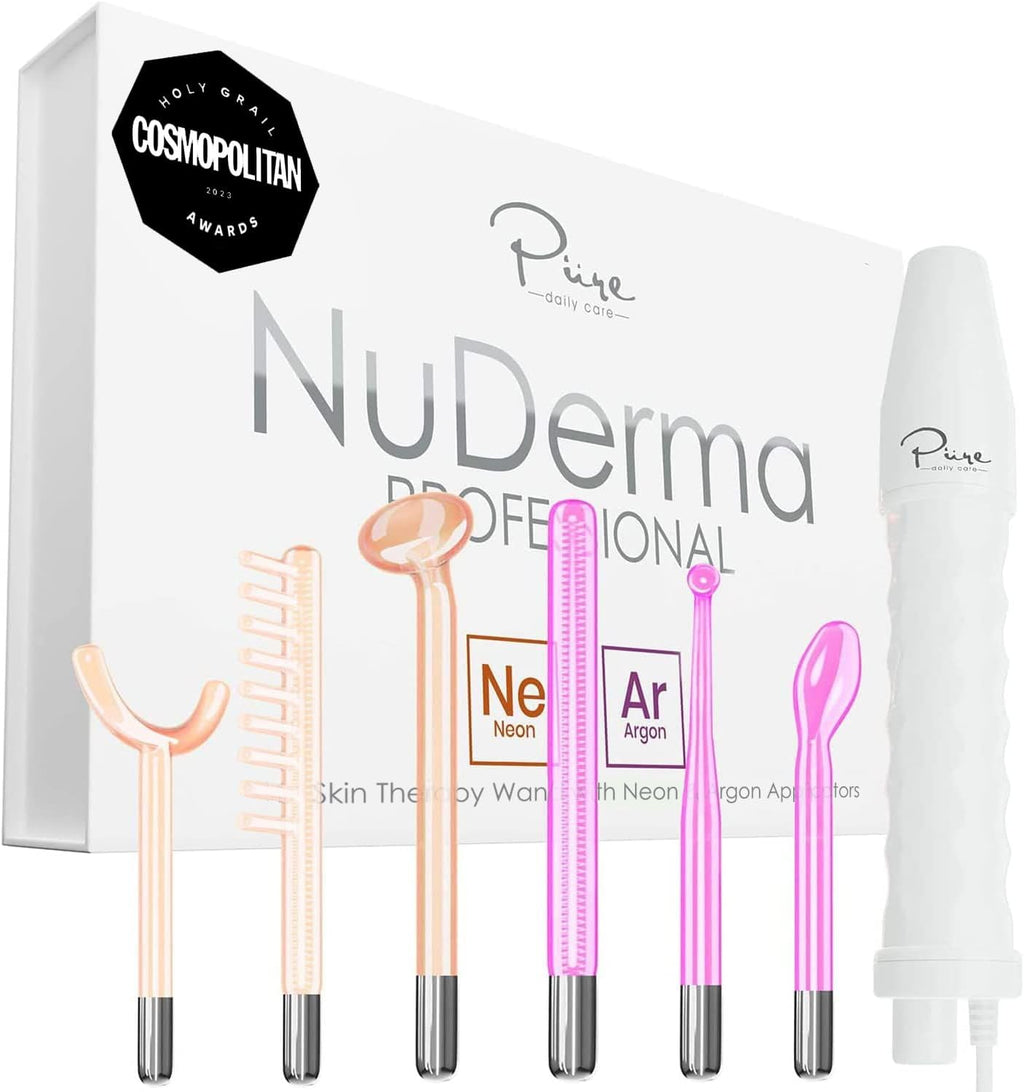 NuDerma Professional Skin Therapy Wand Portable Skin Therapy Machine 6 Neon Argon Wands wourant