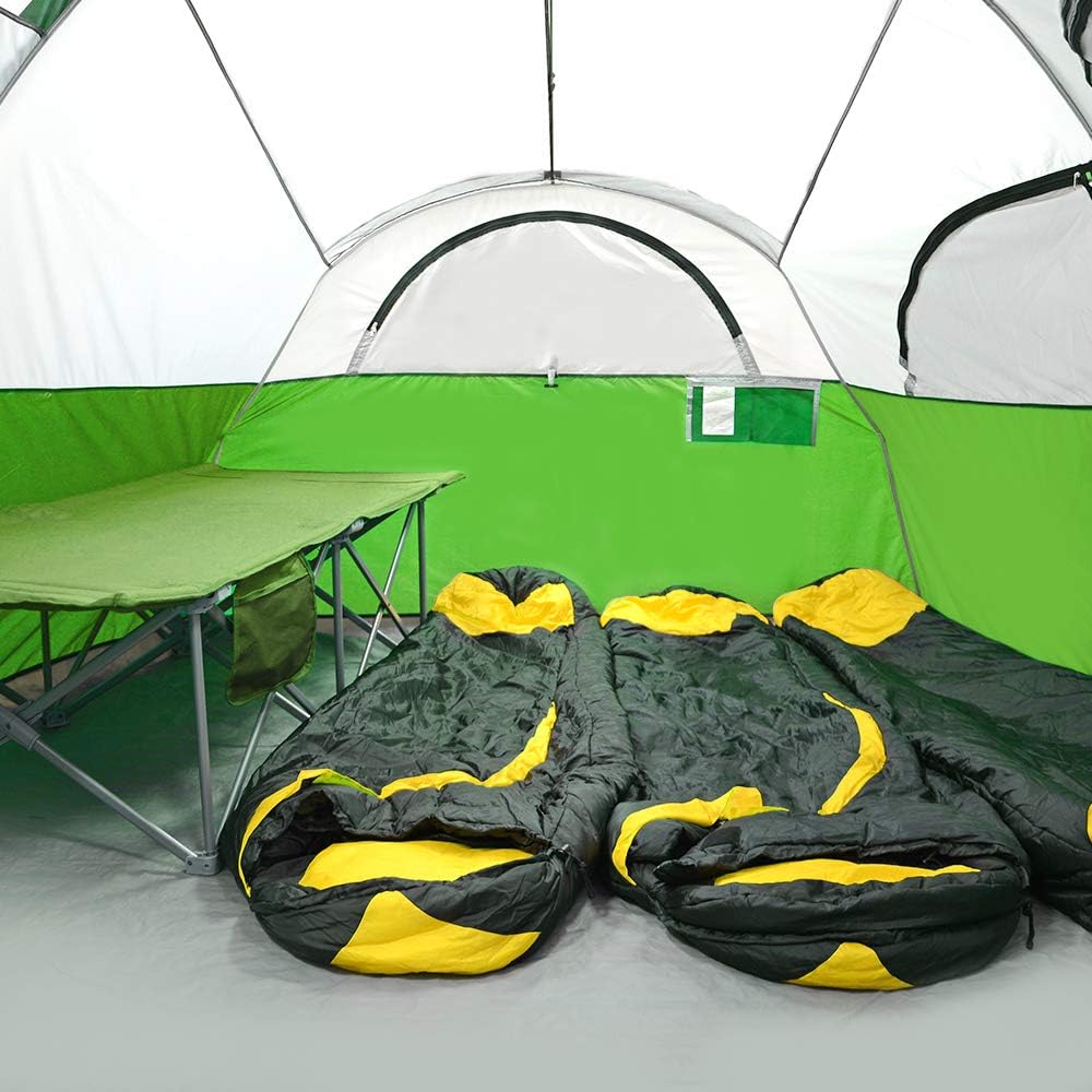 CAMPROS CP Tent 8 Person Camping Tents, Weather Resistant Family Tent, 5 Large Mesh Windows, Double Layer, Divided Curtain for Separated Room, Portable with Carry Bag wourant