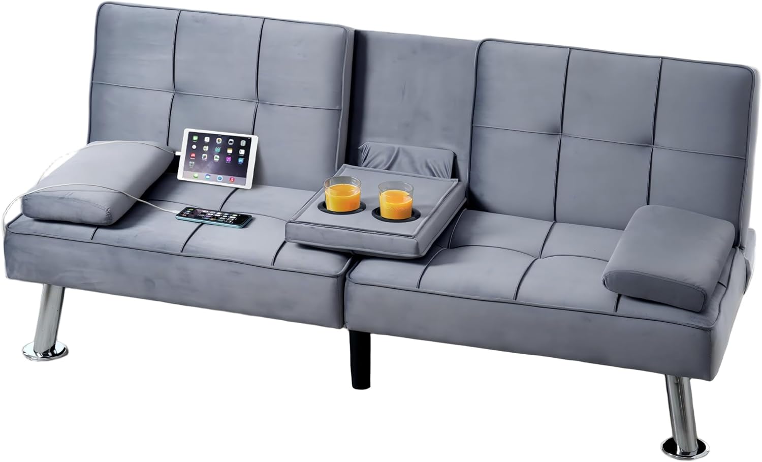 FLEXISPOT XCT3 Futon Sofa Bed with USB Charging Port Convertible Sleeper Couch wourant