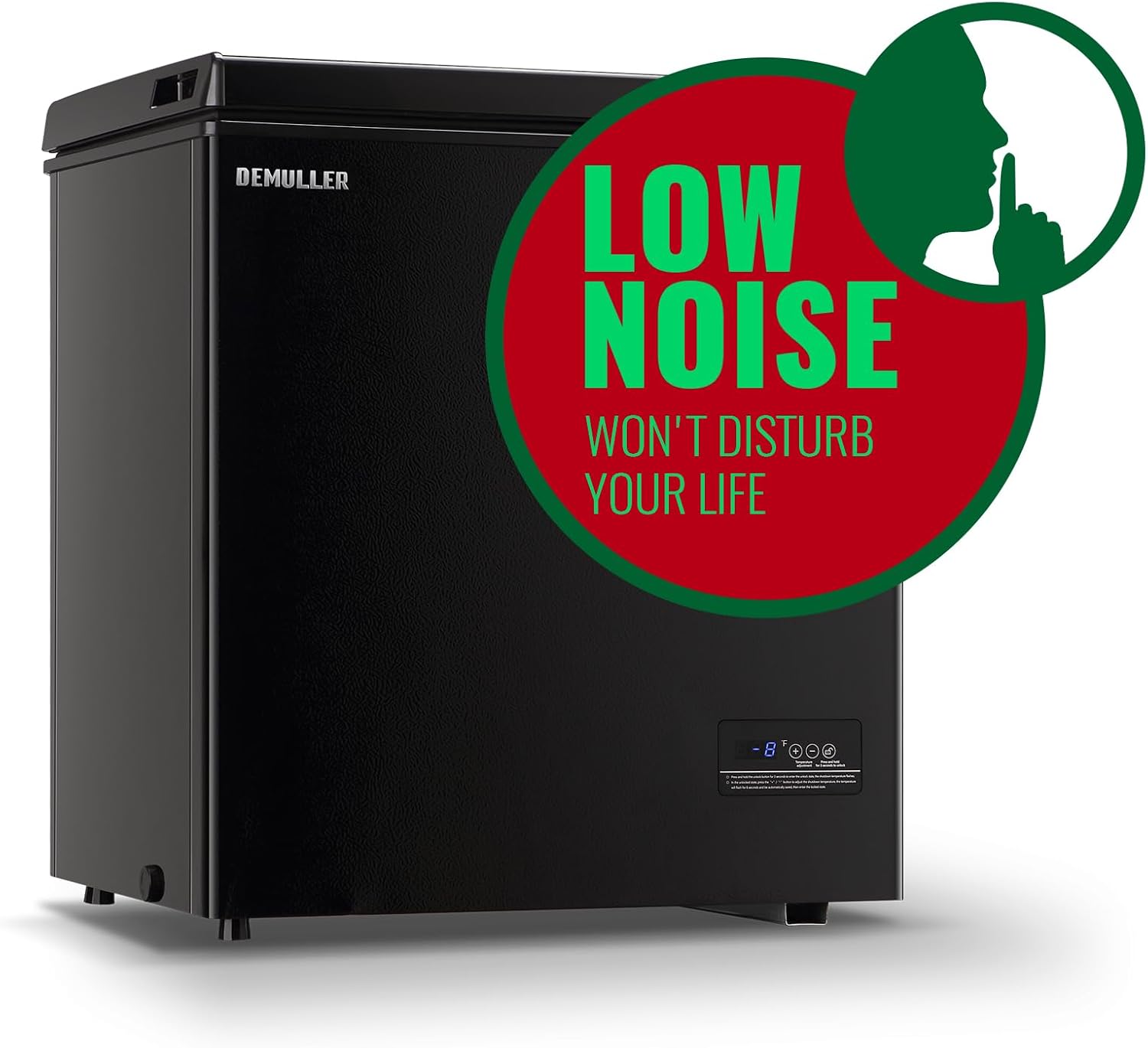 Chest Freezer 5.0Cubic Feet Deep Freezer Freestanding Freezers Removable Stainless Steel Basket wourant