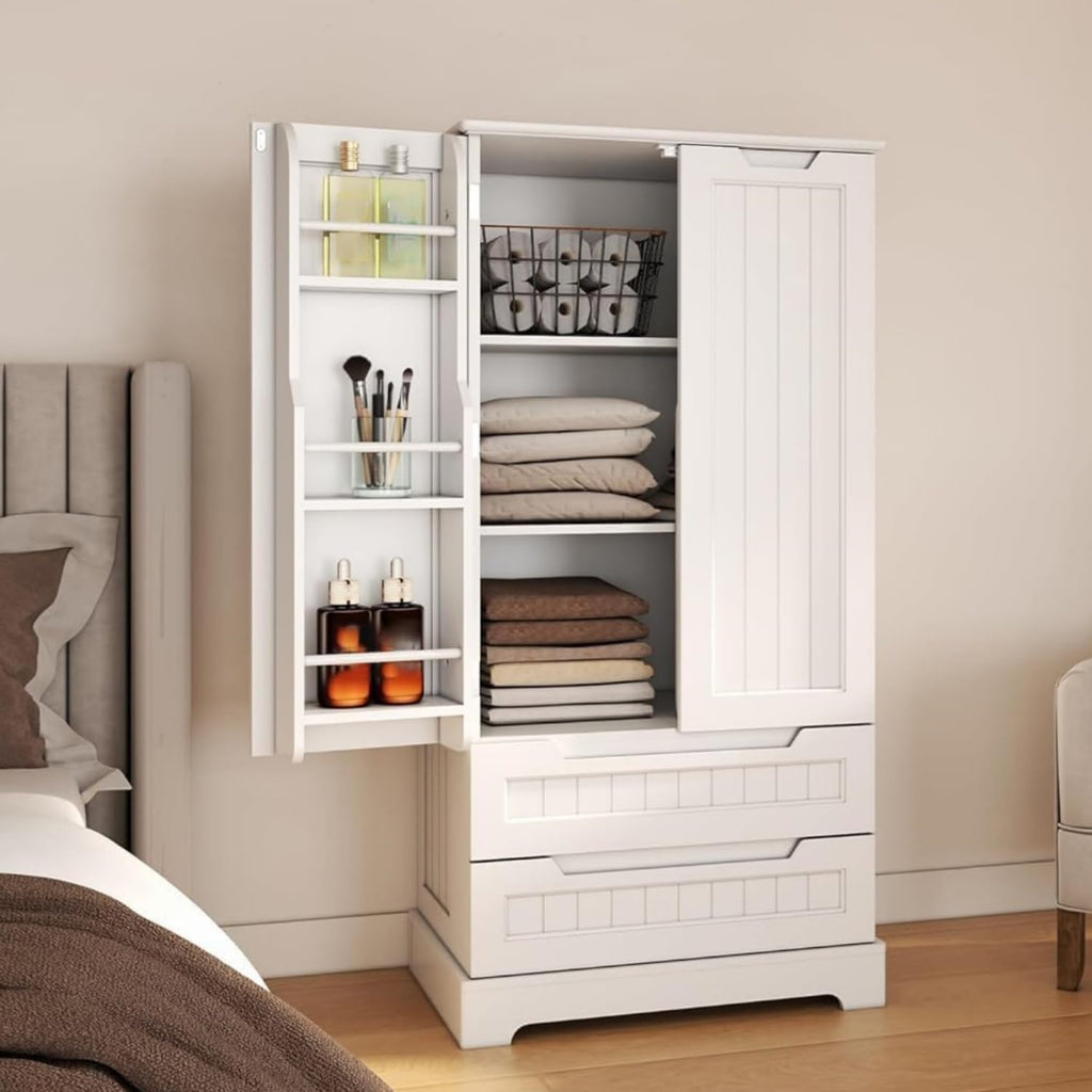 Gizoon Kitchen Pantry Cabinet with Drawers Freestanding Bathroom Storage Cabinet with Doors and Shelves, 47 Inch Small Pantry Cabinet wourant