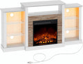 Rolanstar Fireplace TV Stand with LED Lights and Power Outlets wourant