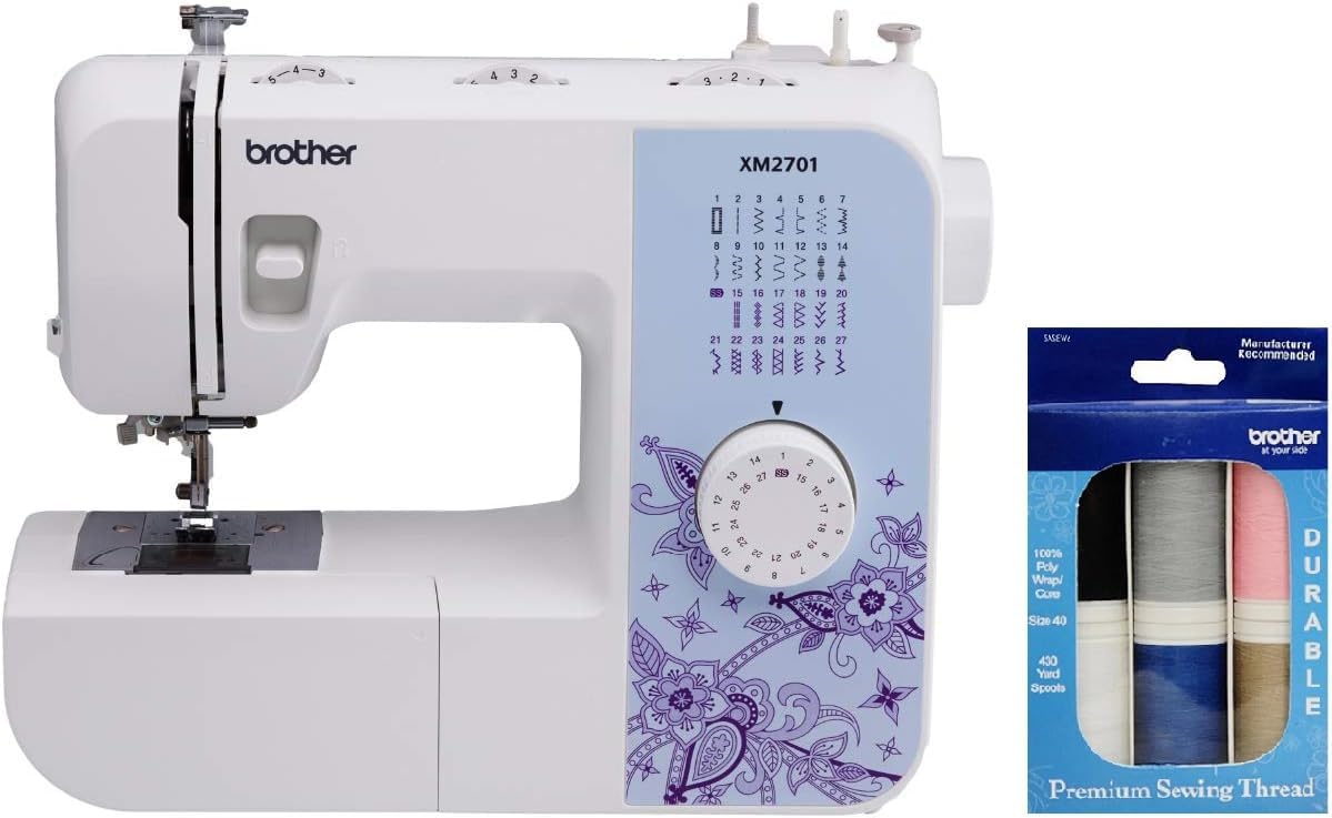 Brother XM2701 Sewing Machine, Lightweight, Full Featured, 27 Stitches, 6 Included Feet wourant