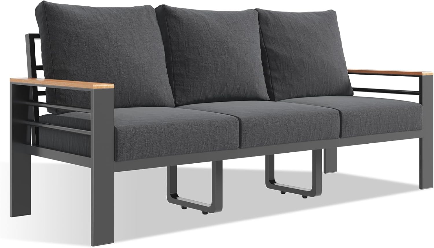 Aoxun Aluminum Patio Furniture Set 7 Seats, Oversized Outdoor Sectional with Washable Thick Cushions, Coffee Table and Waterproof Cover, Patio Conversation Sets for Porch, Balcony, Deck woonhhop