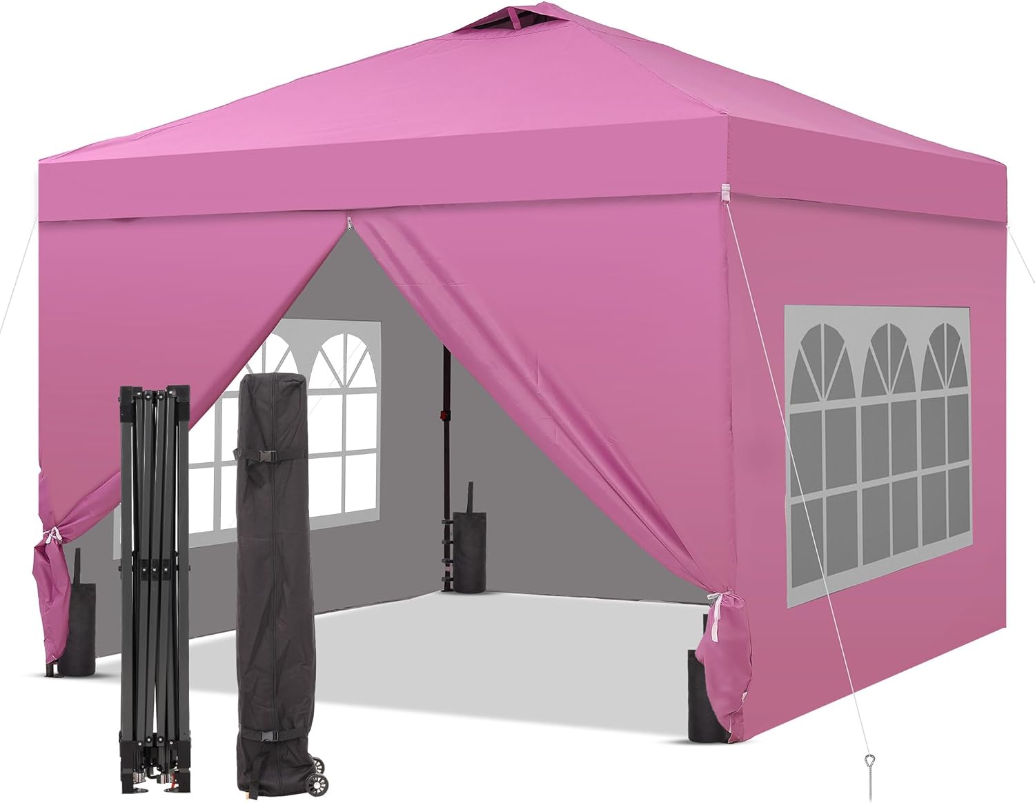 GDY 12x12 Pop Up Canopy Tent with 4 Sidewalls, Easy Set up with One Push Lift Gazebo wourant