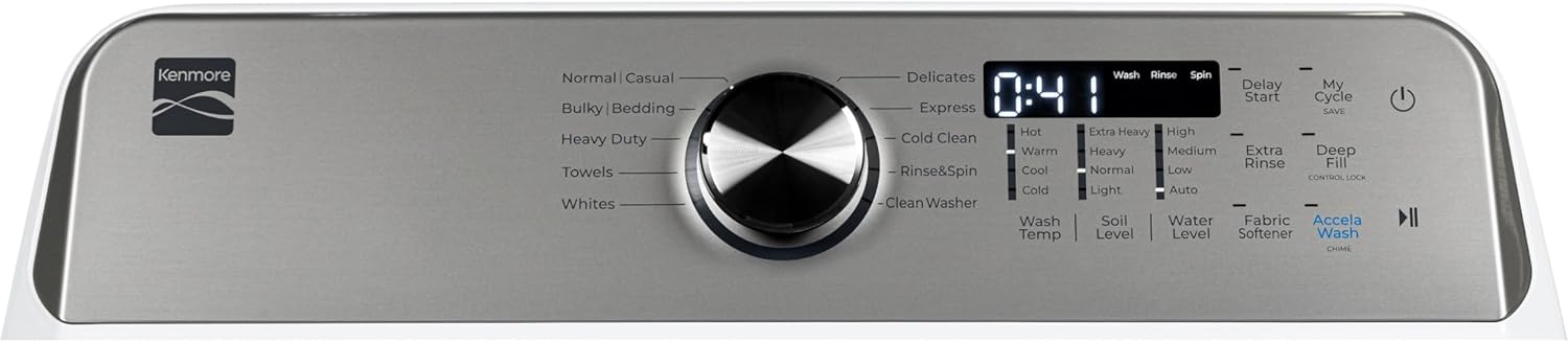 4.5 cu. ft. Top Load Washer with Triple Action Impeller for Tough Dirt & Stains-Reduce Laundry Time with Accela and Express Wash-LED, White wourant