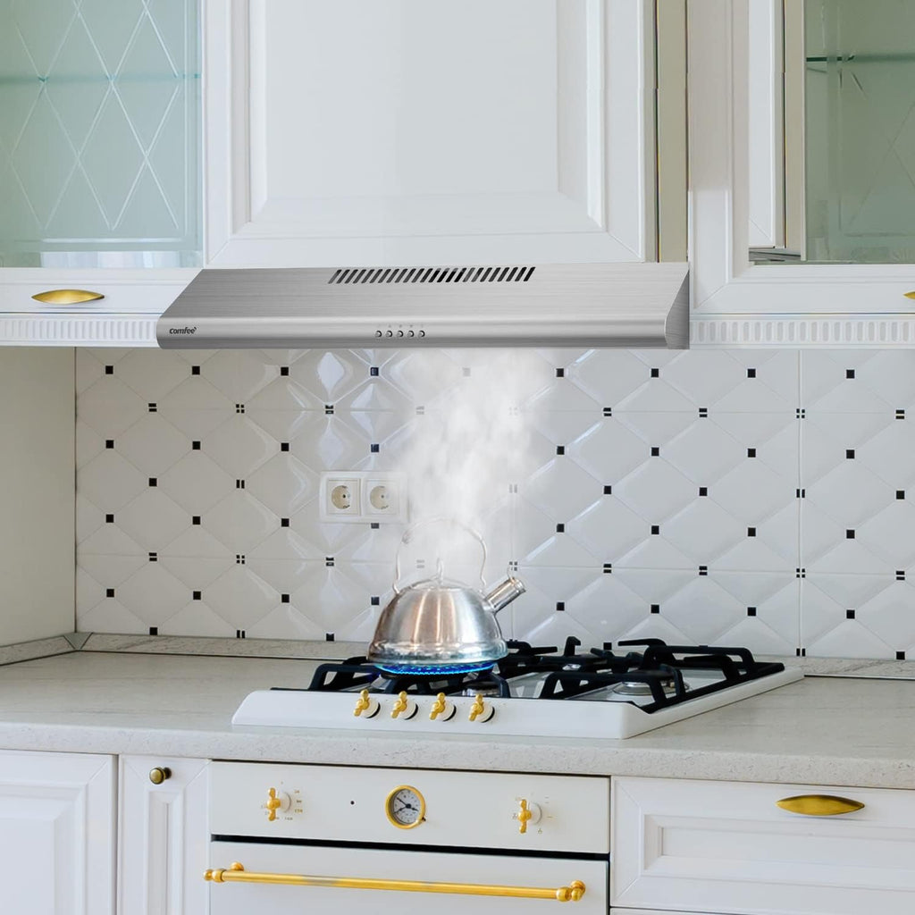 Comfee 30" Under Cabinet Ducted/Ductless Convertible Slim Vent Durable Stainless Steel Kitchen Reusable Filter wourant