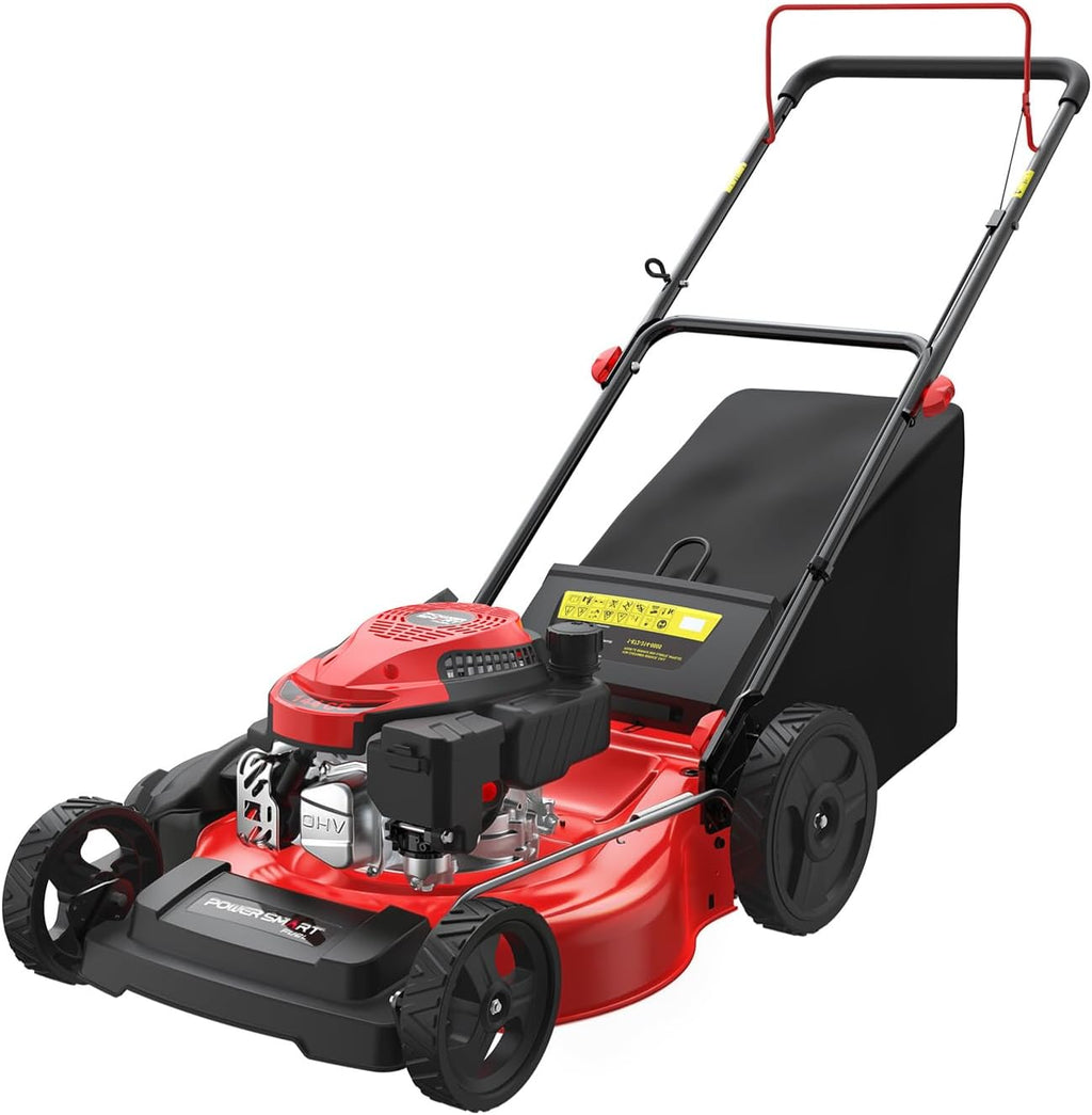 PowerSmart Gas Lawn Mower 21-Inch 144cc OHV Engine 3-in-1 Push Mower with Bagging wourant