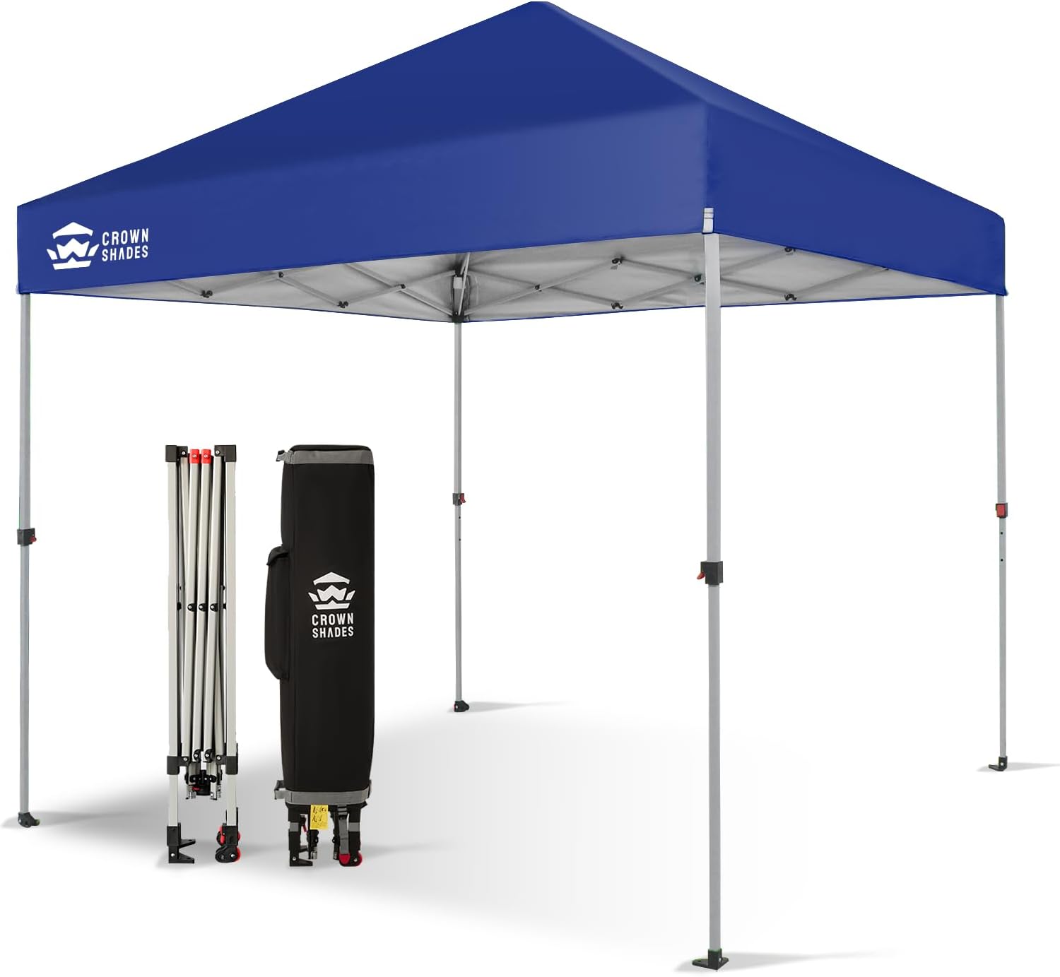 10x10 Pop-Up Awning - One-Click Installation Beach Tent - Outdoor Sunshade Silver Coated Top, 3 Heights and 4 Sand Pockets wourant