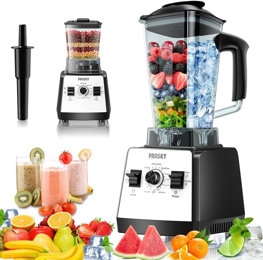 2400W High Speed Countertop Blender, 101oz Large Capacity, BPA-Free, 25000 RPM Blenders for Smoothies, Ice Crushing, Soups, Nut Butters & Baby Food (Gray, 3L) wourant
