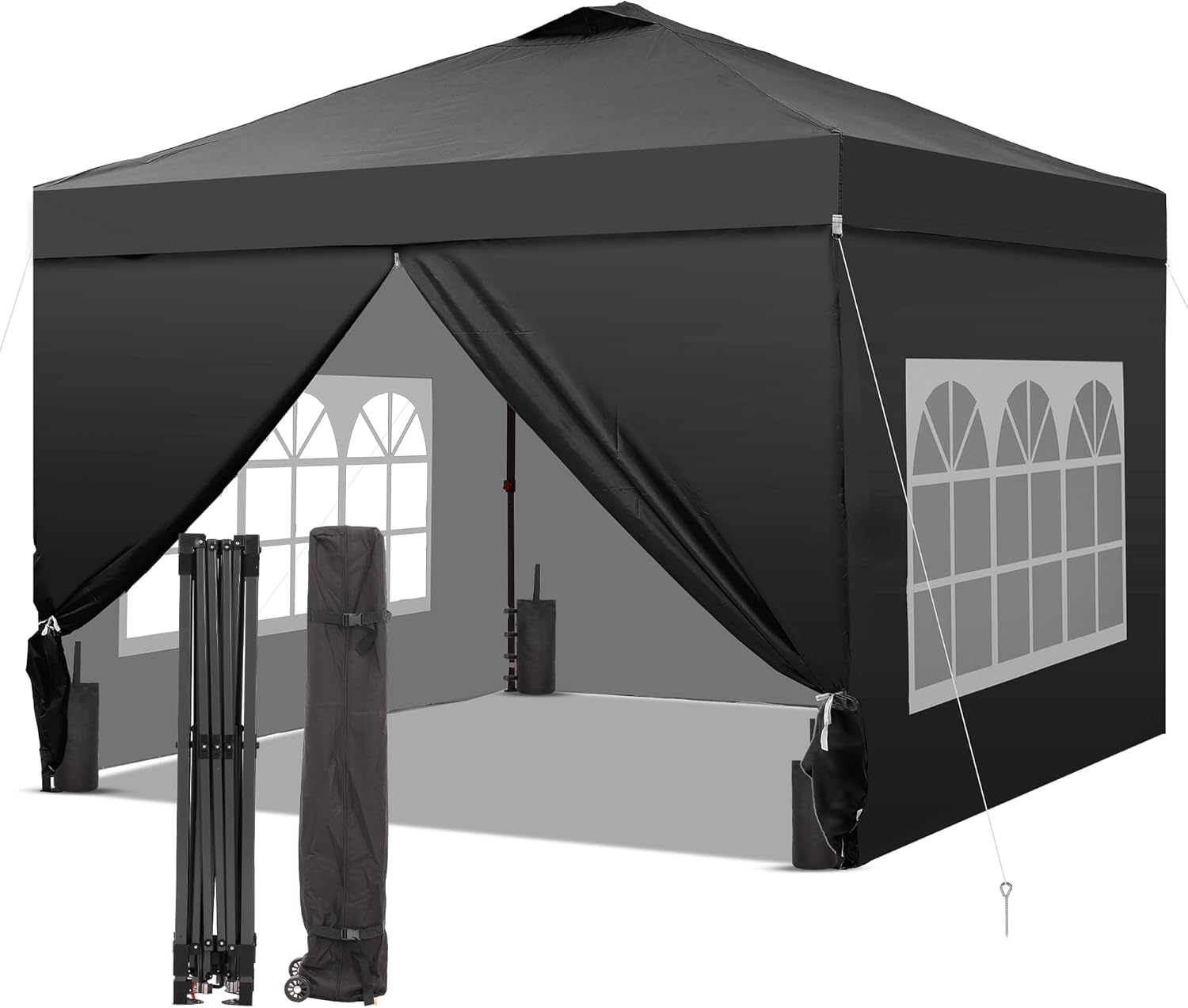 GDY 12x12 Pop Up Canopy Tent with 4 Sidewalls, Easy Set up with One Push Lift Gazebo wourant