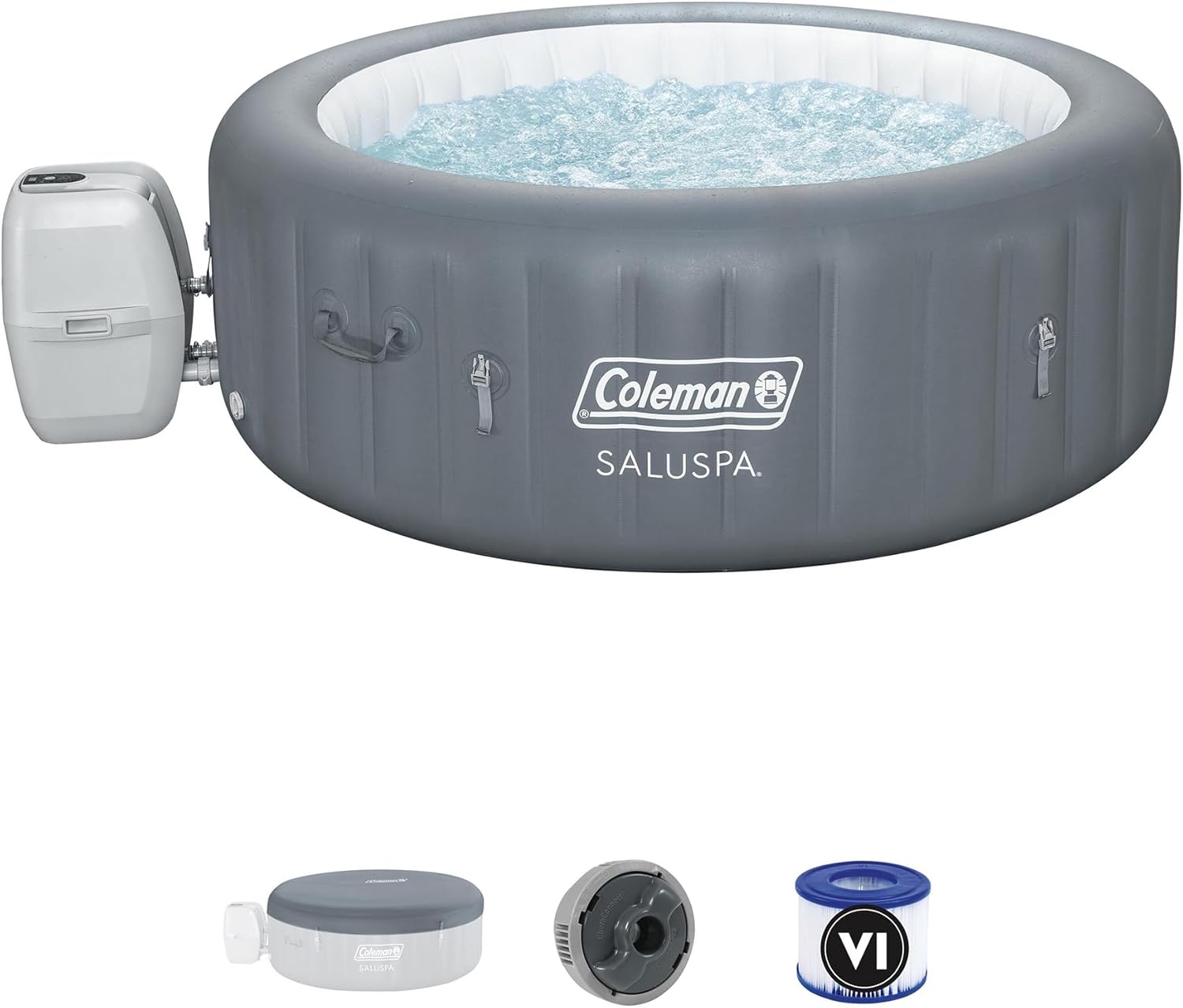 Coleman Miami 2 to 4 Person Inflatable Hot Tub, Round Energy-Efficient Portable Outdoor wourant