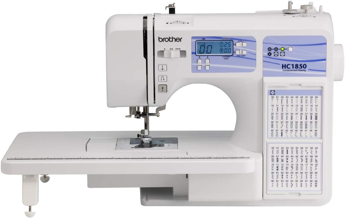 Brother HC1850 sewing and quilting machine, 185 built-in stitches, LCD display wourant