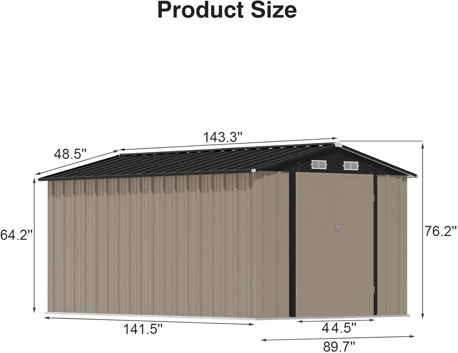 Patiowell 5x3 FT Outdoor Storage Shed Tool Shed with Sloping Roof and Lockable Door Metal Shed wourant
