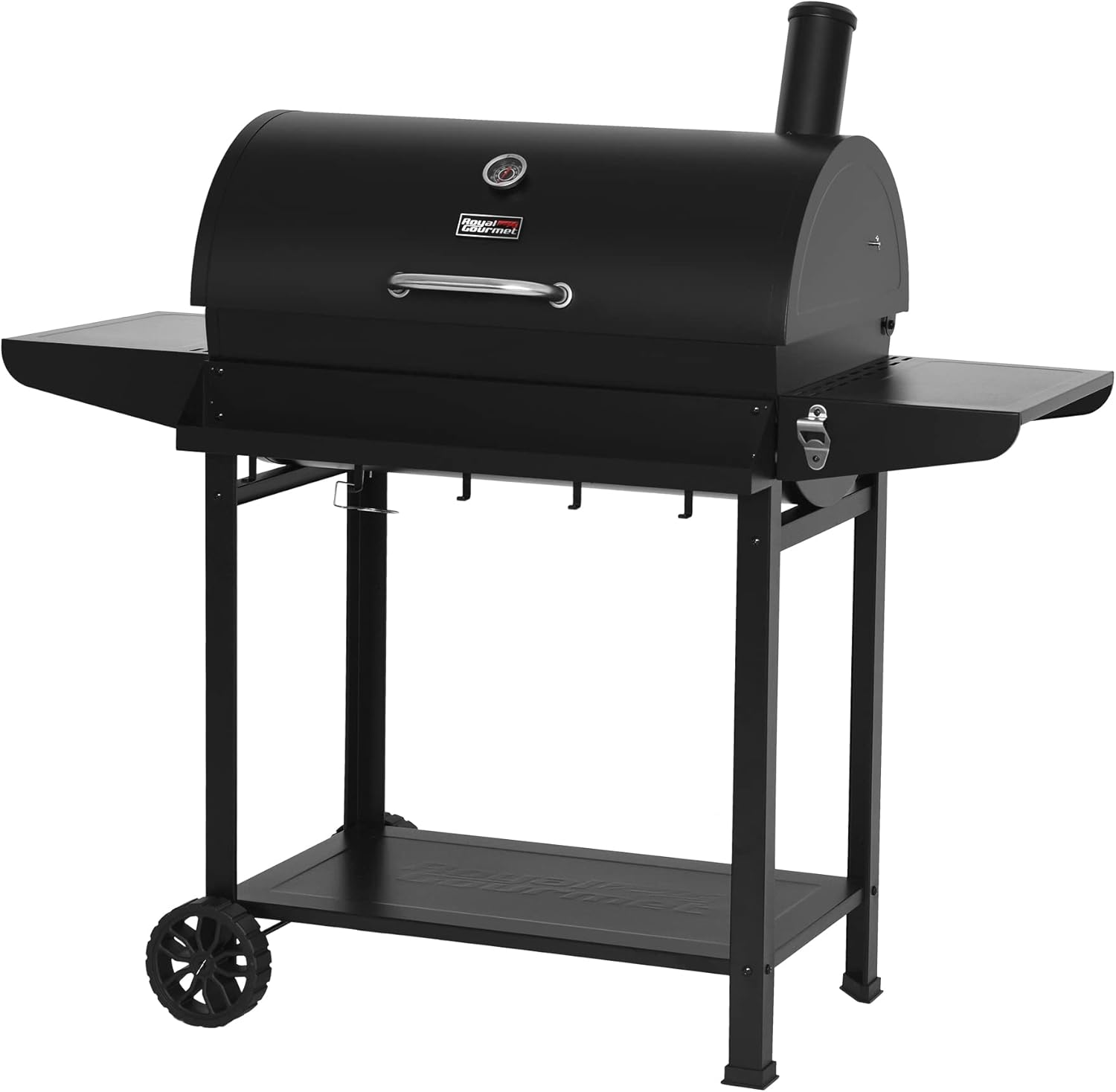 Royal Gourmet CC1830T 30-Inch Barrel Charcoal Grill with Warming Rack & Front Storage Basket, Outdoor BBQ Grill with 627 sq. in. Grilling Area for Backyard Barbecue Cooking Party, Black wourant