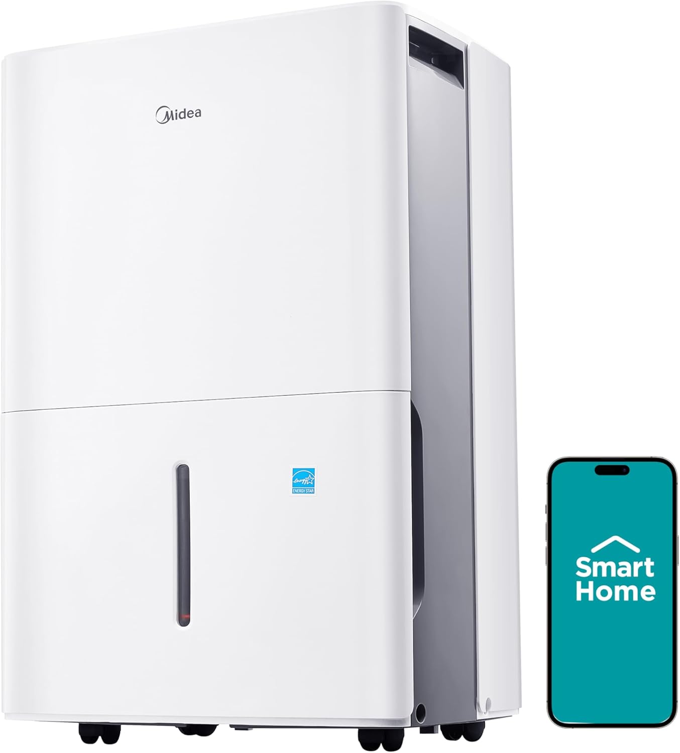 Midea 4,500 Sq. Ft. Dehumidifier With Pump Included, Energy Star Certified, 50 Pint - Ideal For Basements, Large & Medium Sized Rooms, And Bathrooms (White) wourant