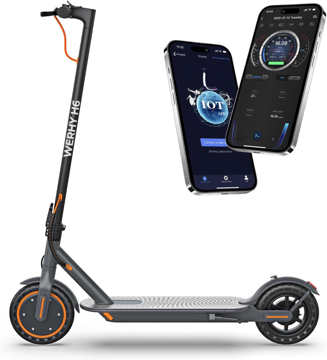 Electric Scooter, 350W/500W Motor, Top Speed 19/22 mph, Max 16/23/28Miles Ranges, Foldable E Scooter for Adults wourant