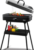 Artestia 1800W Electric Outdoor Grills with Lid Indoor Smokeless Grill for Balcony with Temperature Control Portable Removable Stand Grill for Cooking, BBQ Party, Family woonhhop