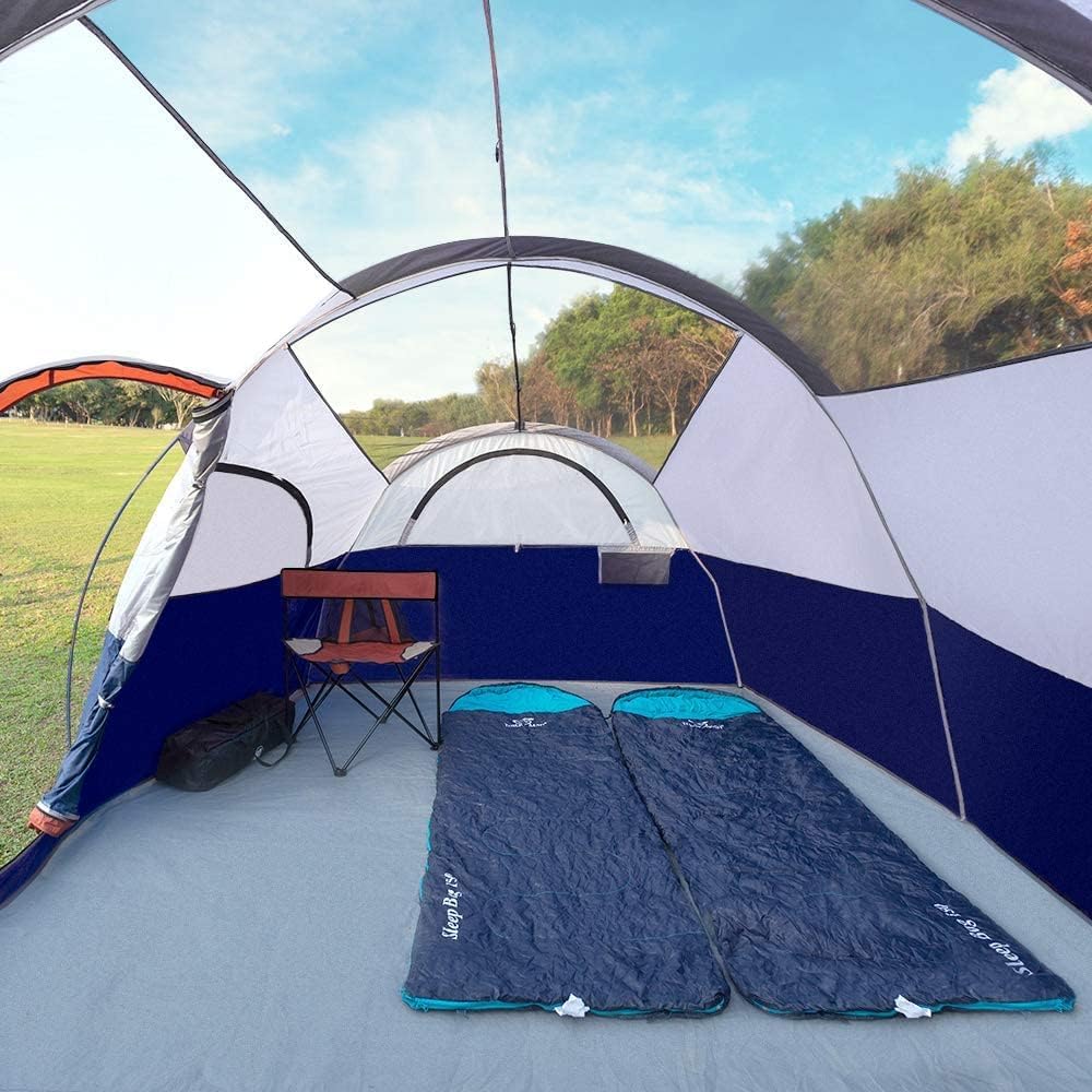 CAMPROS CP Tent 8 Person Camping Tents, Weather Resistant Family Tent, 5 Large Mesh Windows, Double Layer, Divided Curtain for Separated Room, Portable with Carry Bag wourant