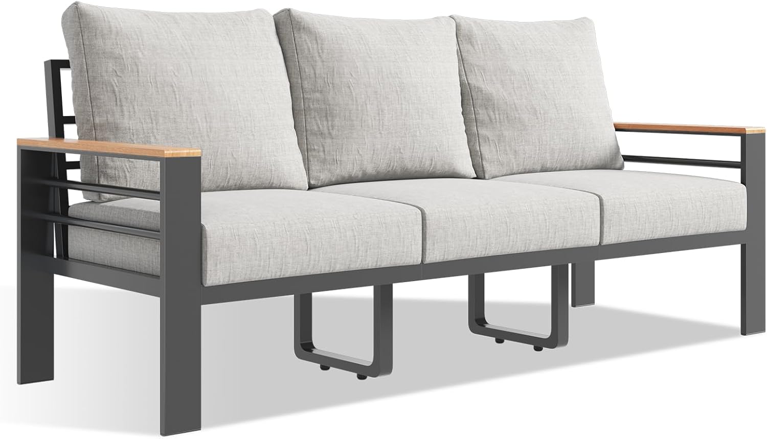 Aoxun Aluminum Patio Furniture Set 7 Seats, Oversized Outdoor Sectional with Washable Thick Cushions, Coffee Table and Waterproof Cover, Patio Conversation Sets for Porch, Balcony, Deck woonhhop