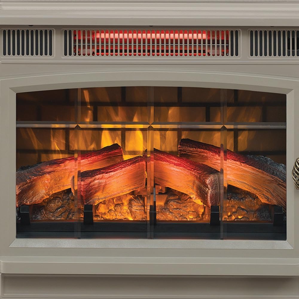 Freestanding Electric Fireplace Stove Heater with 3D Flame Effect for 1,000 Sq. Ft wourant