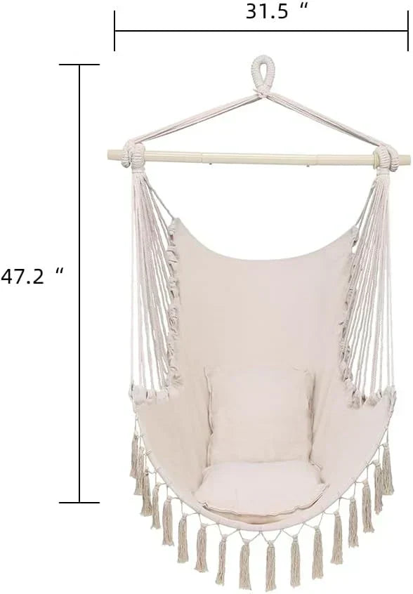ONCLOUD Hammock Chair Hanging Rope Swing Load Capacity Macrame Hammock Swing Seat wourant