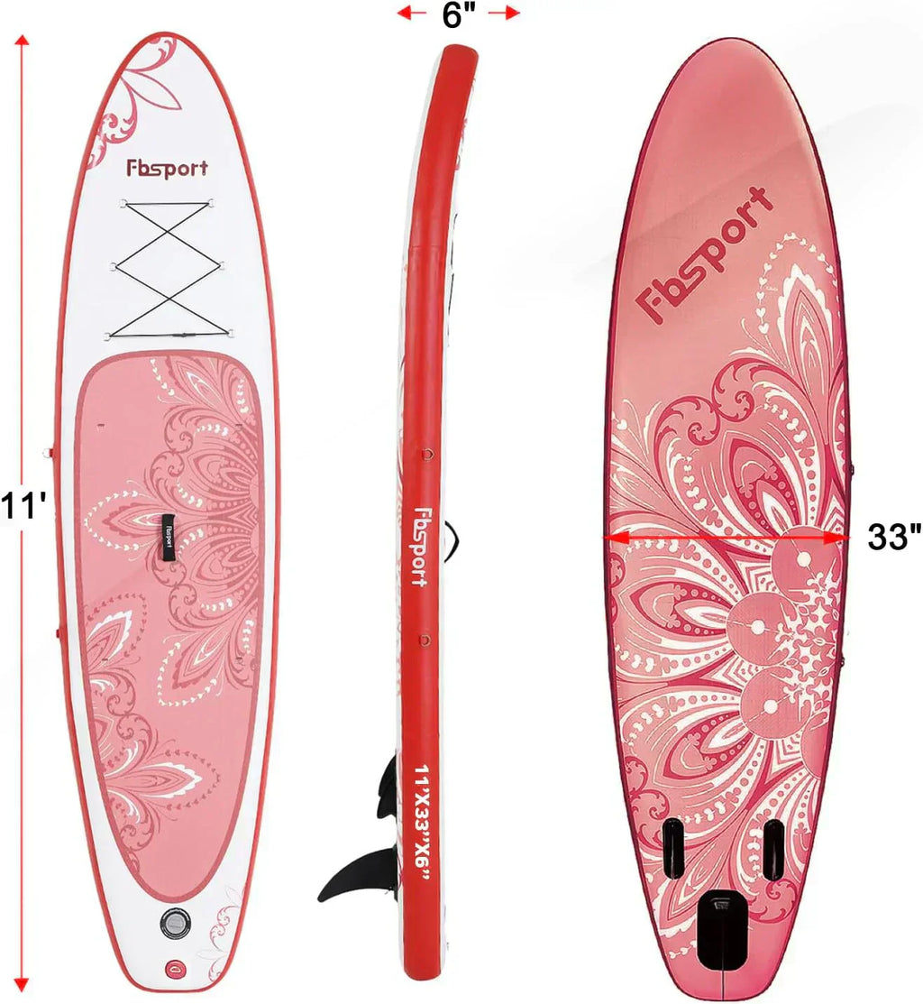 FBSPORT 11' Premium Stand Up Paddle Board Yoga Board with Durable SUP Accessories Carry Bag wourant