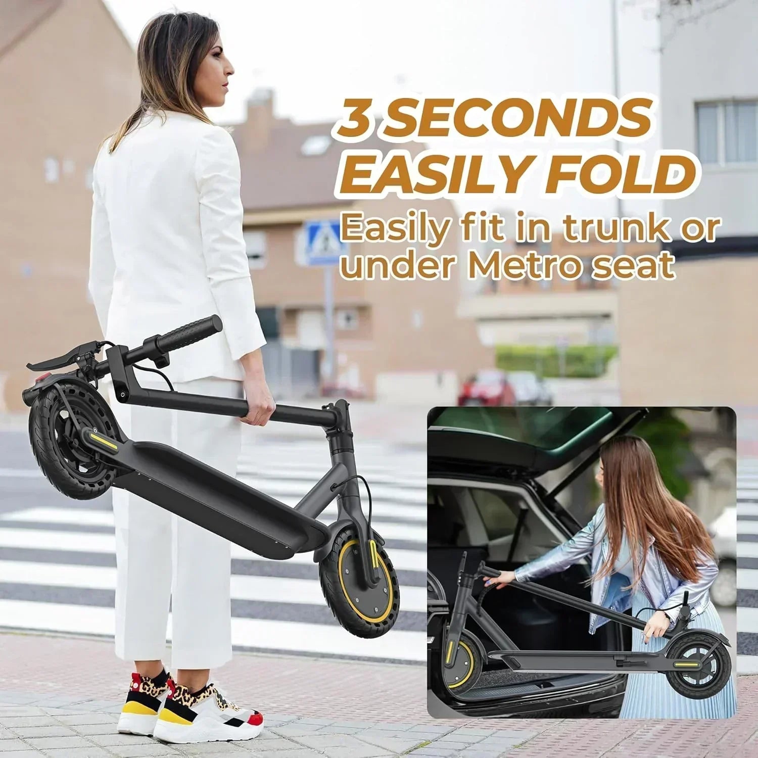 Electric Scooter 350W/500W Motor Top Speed 19/22 mph Max 16/23/28Miles Ranges Foldable E Scooter wourant