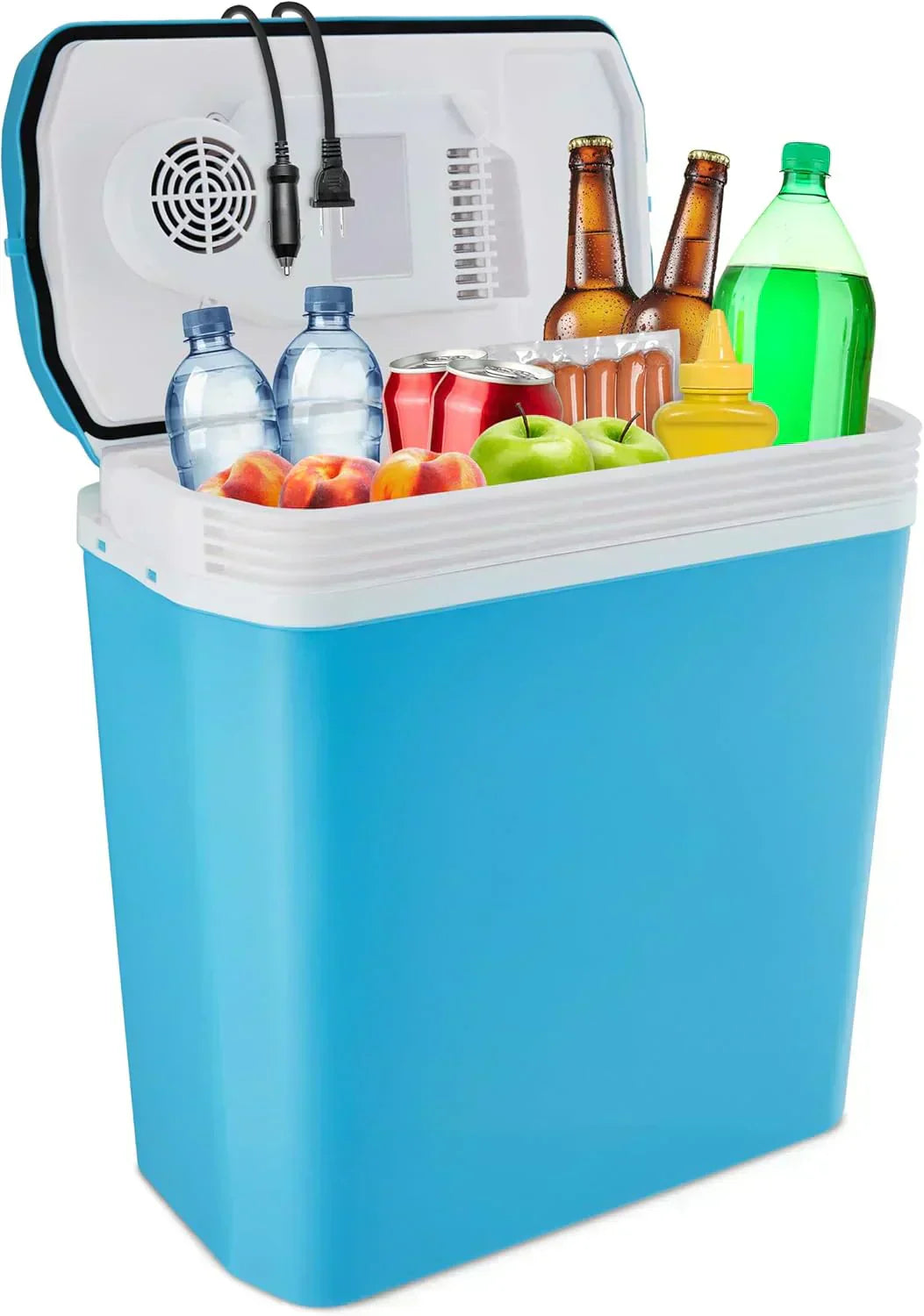 Electric Cooler & Warmer with Handle 24 L Portable Thermoelectric Fridge for Vehicles Trucks wourant