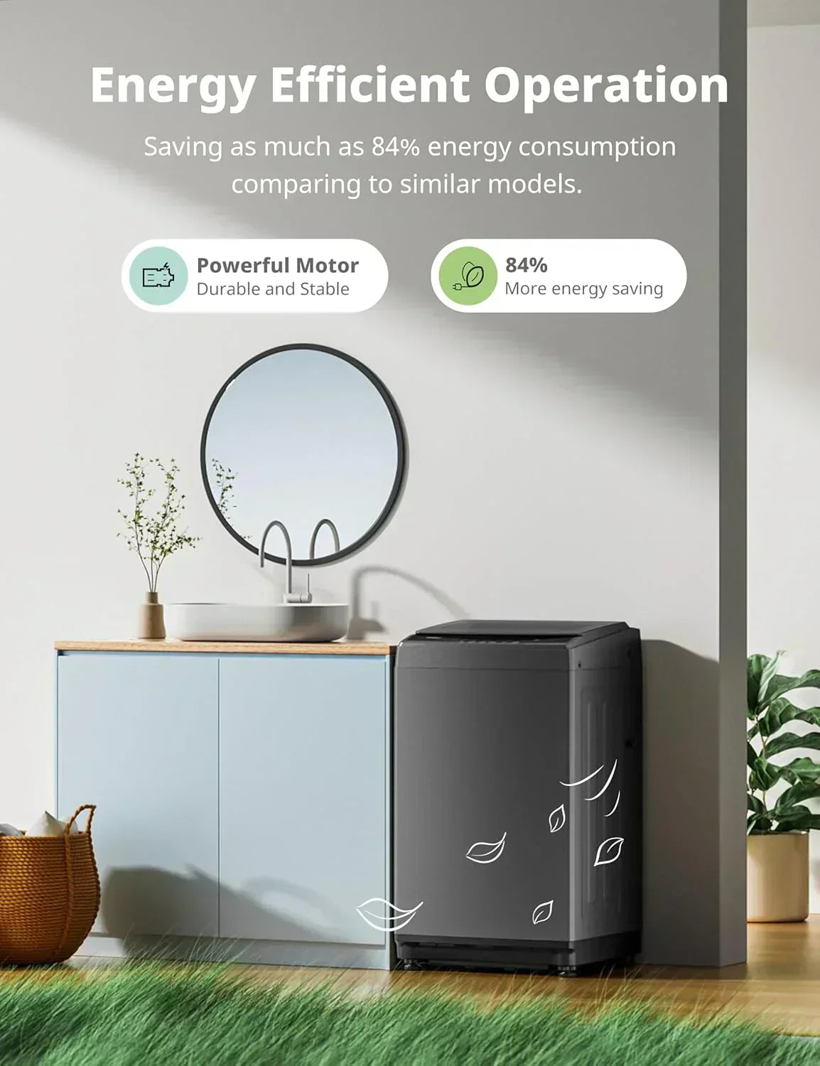Comfee Portable Washing Machine 0.9 Cubic Foot with LED Display and Built-in Drum wourant