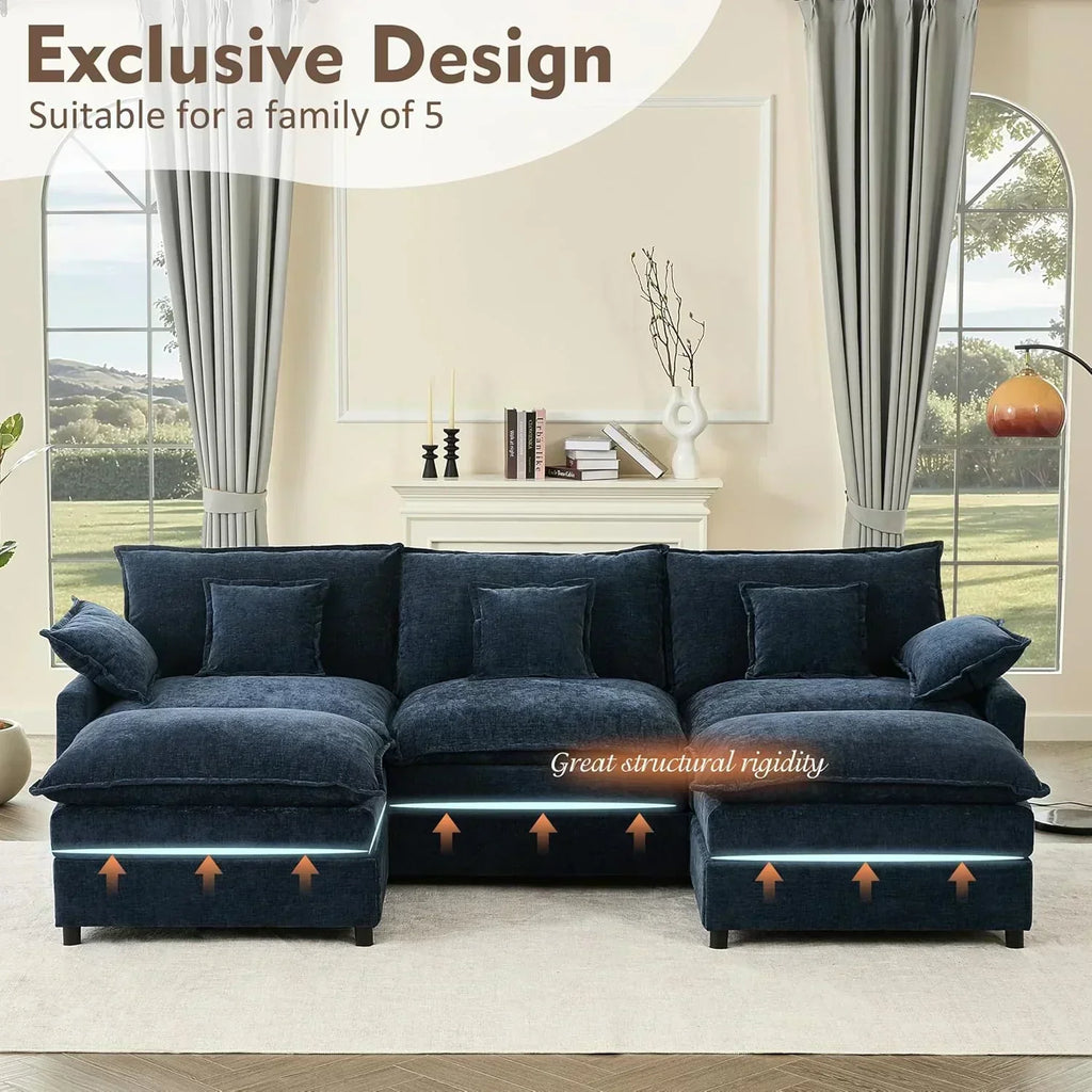 108" U-shaped sofa modular sofa three-seater comfortable cloud sofa wourant