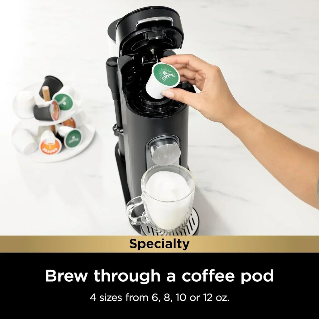 Ninja Coffee Maker Single Cup Brews with pods and grounds K-Cup compatible 4 brewing methods wourant