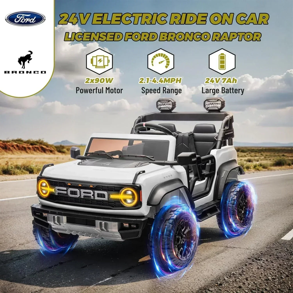 Bronco Raptor Two-Seater Ride-On Car Truck Toy Blue wourant