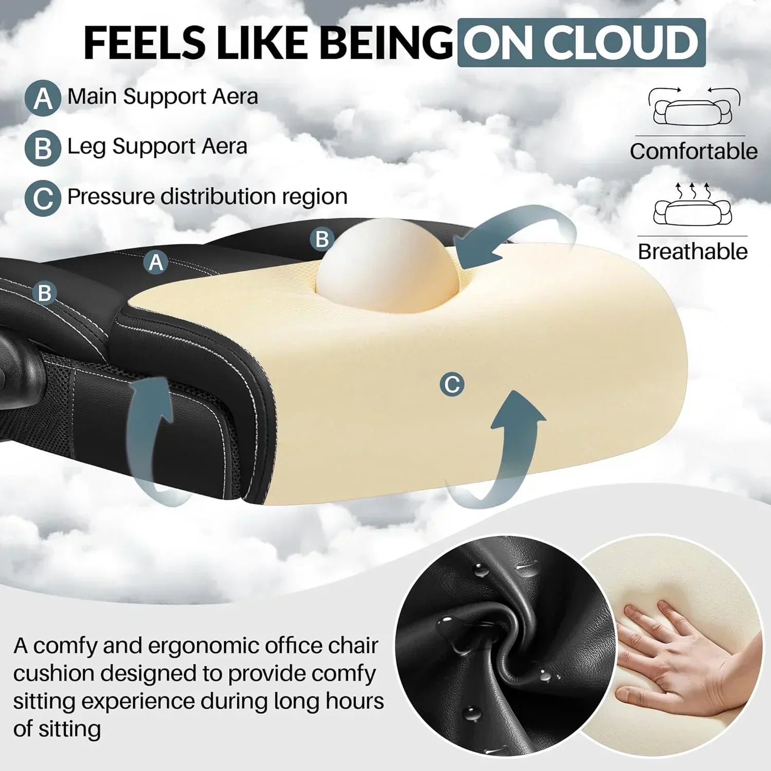 Office Chair Large High-Foot Computer Desk Chair Chair Lumbar Support Rotating Computer Chair wourant