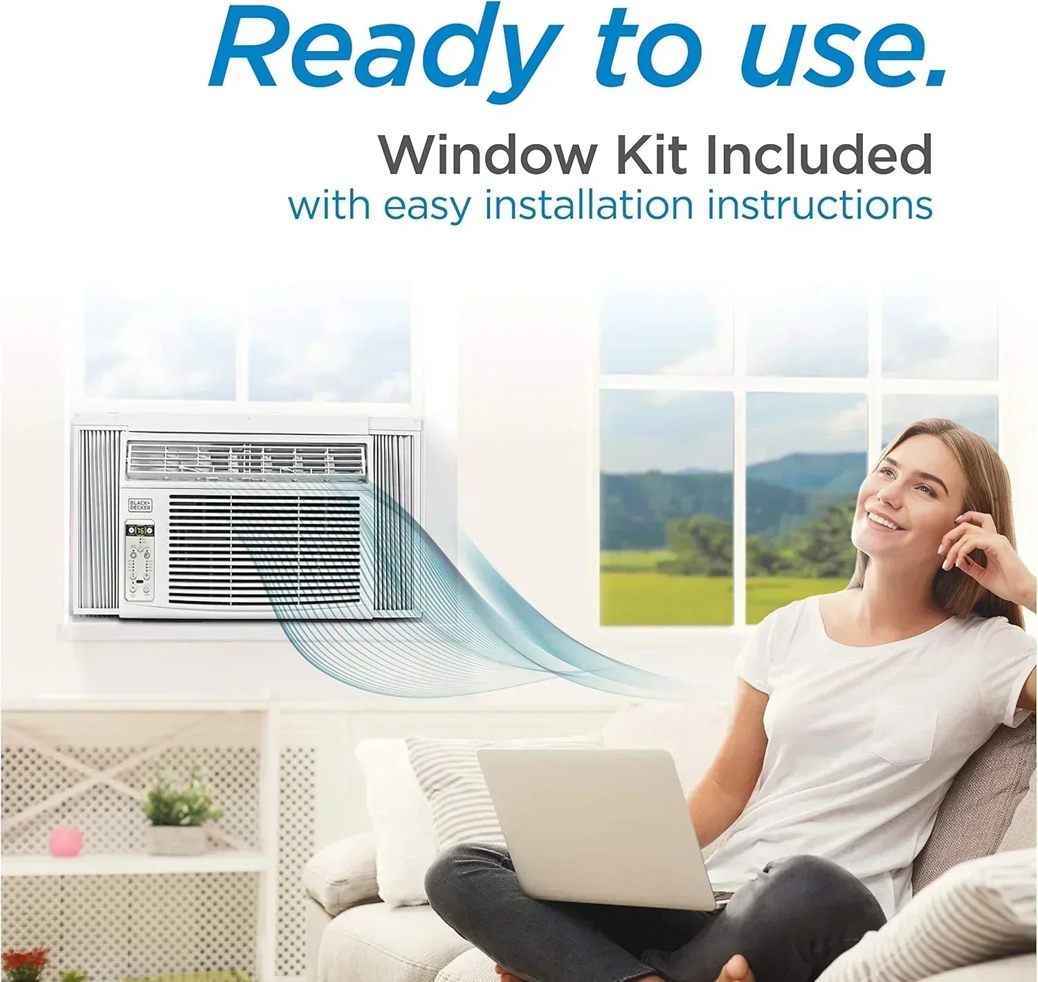 BLACK+DECKER Window Air Conditioner 5000 BTU Cools Up to 150 Square Feet AC Mechanical Controls wourant