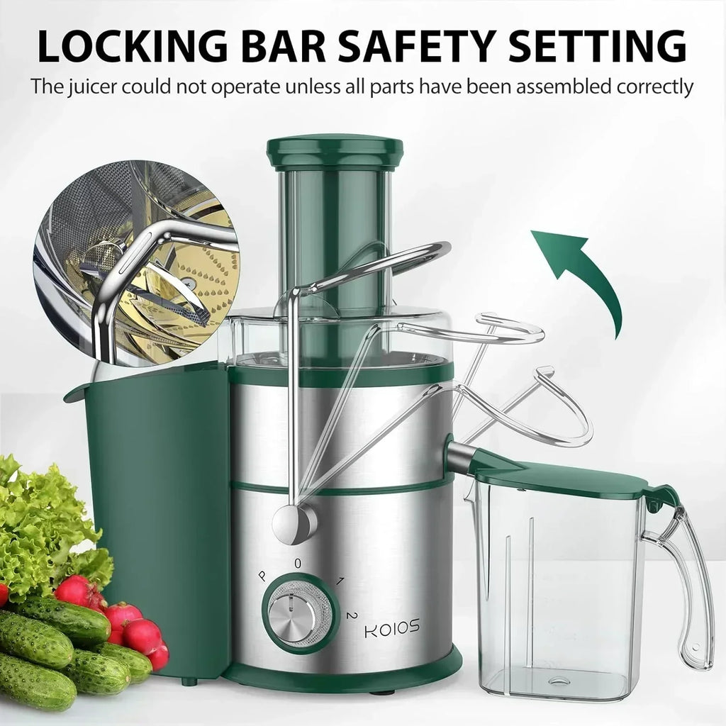 1300W KOIOS Centrifugal Juicer with Extra Large 3" Feed Chute and Titanium Filter wourant
