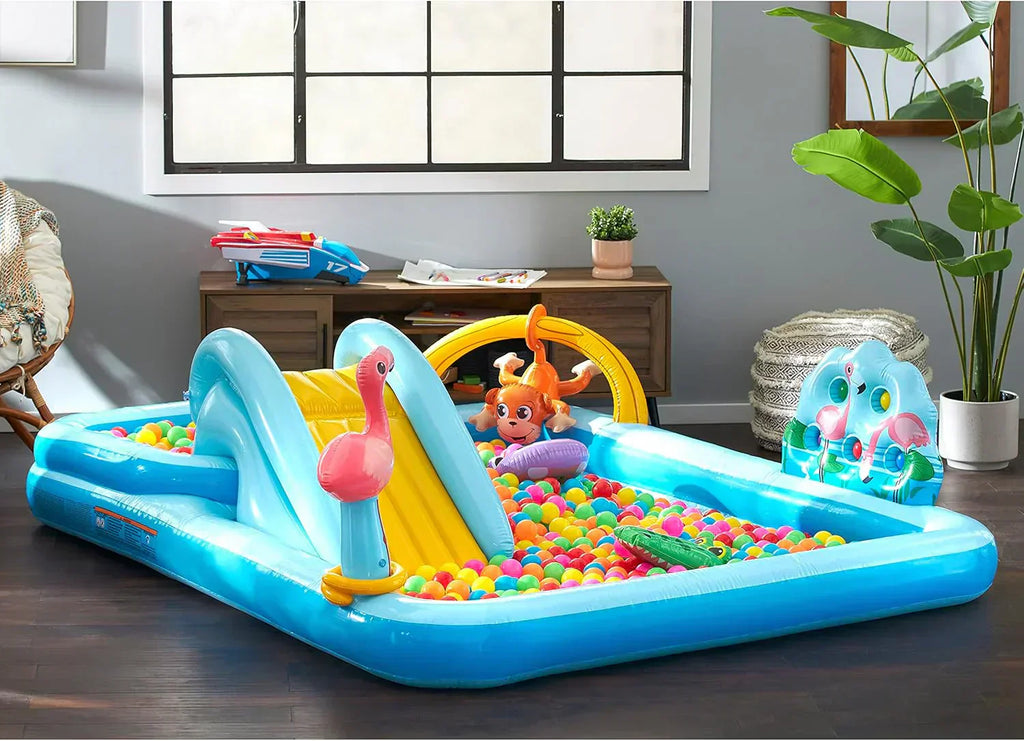 Intex 96" x 78" x 28" Inflatable Jungle Adventure Play Center Spray Kiddie Pool Water Slide wourant