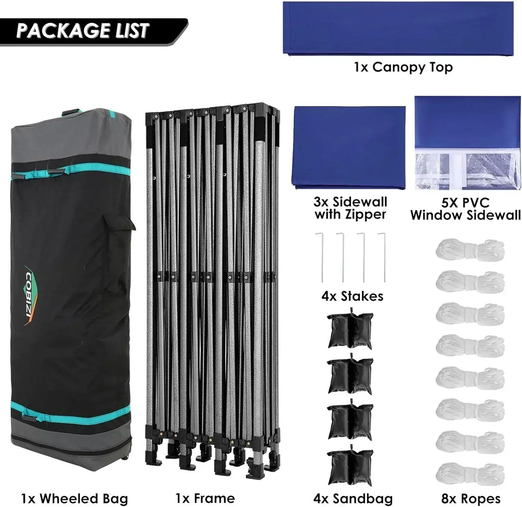 COBIZI 10x20 Heavy Duty Pop up Canopy Tent 6 sidewalls Commercial Canopy Wedding Party Tents wourant