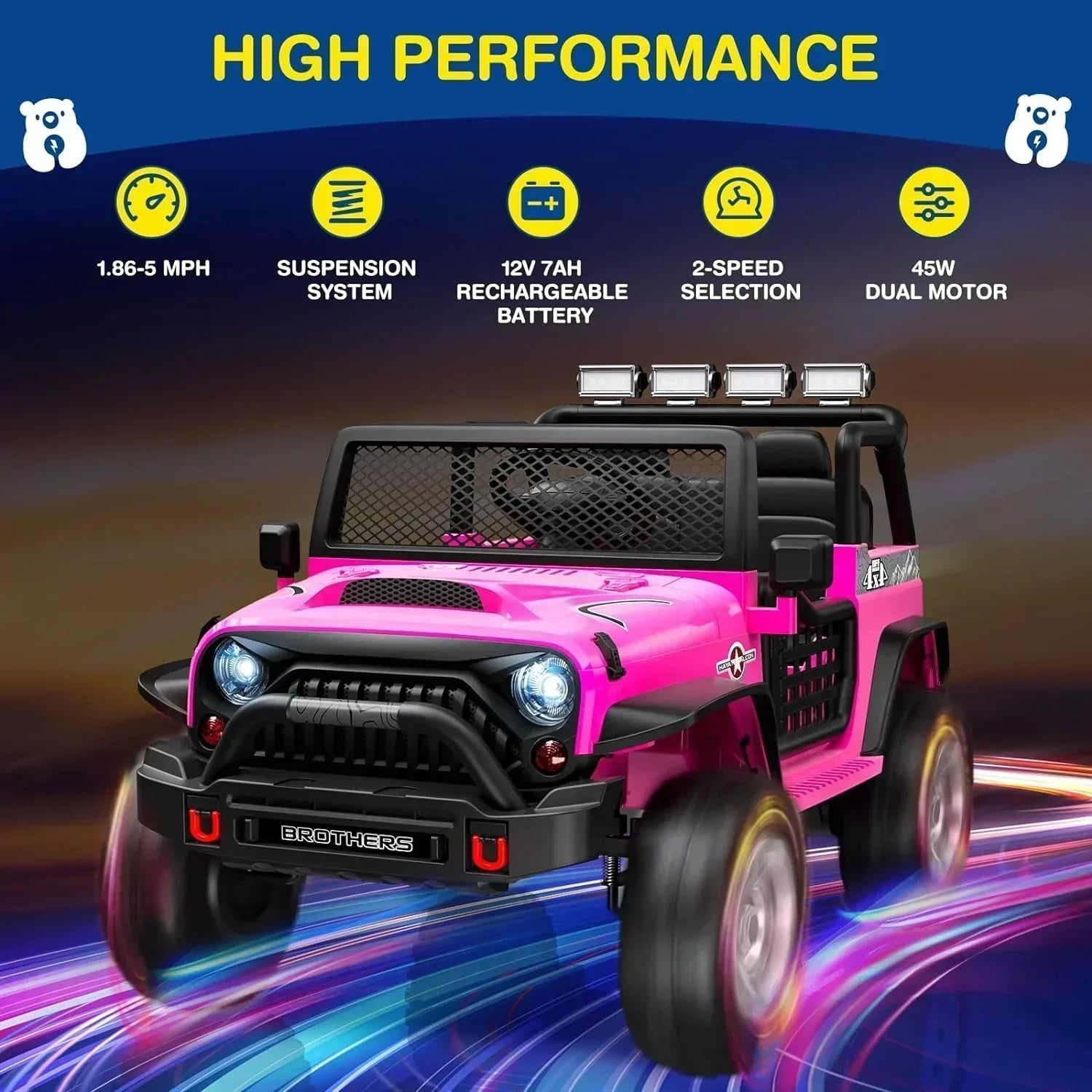 L8 Ride On Car 2 Seater 12V Kids Electric Car Remote Control 4-Wheel Suspension Bluetooth Speaker wourant