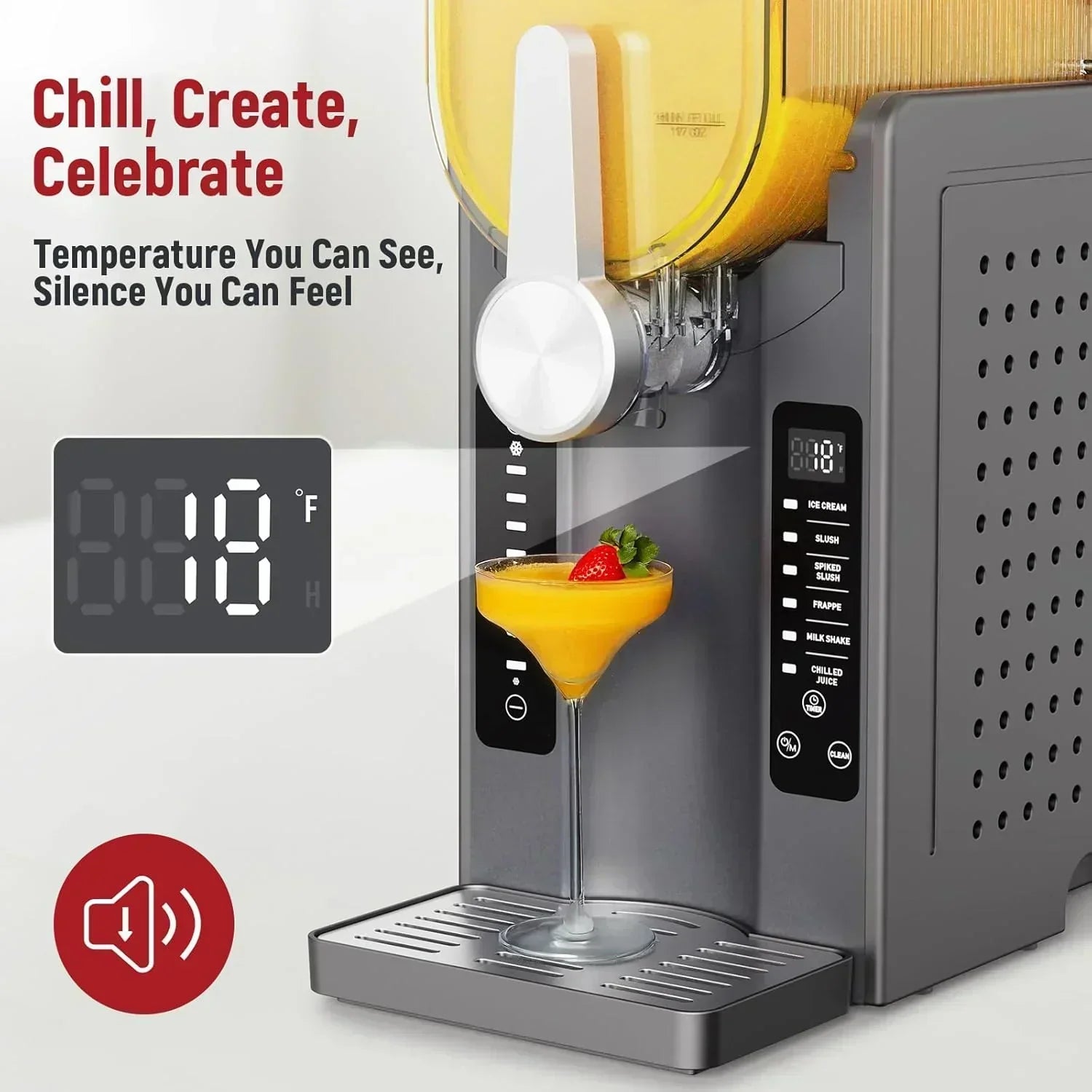 Slushie Machine No Ice Needed All-in-One Slushy Maker for Home Real-Time Temp Display wourant