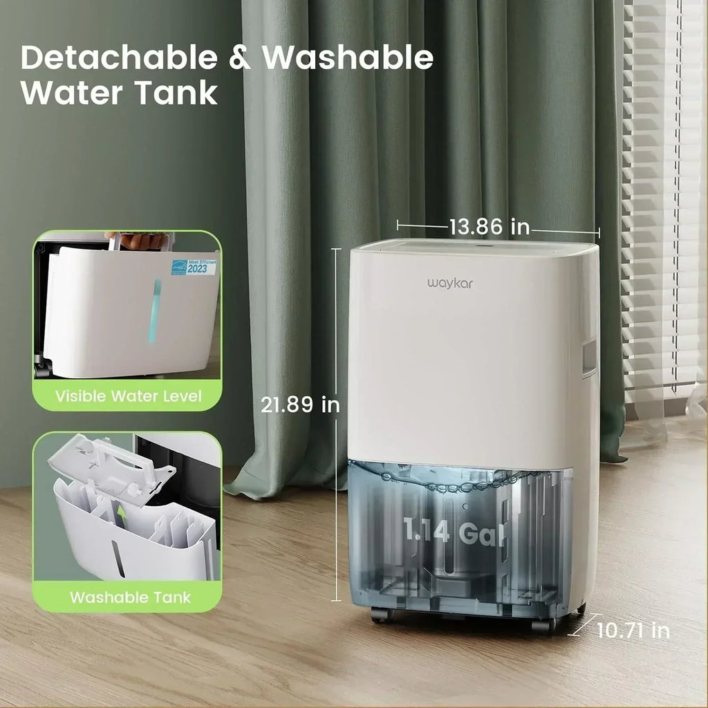 Waykar 2000 Sq Ft Dehumidifier for Home and Basements with Auto or Manual Drainage wourant