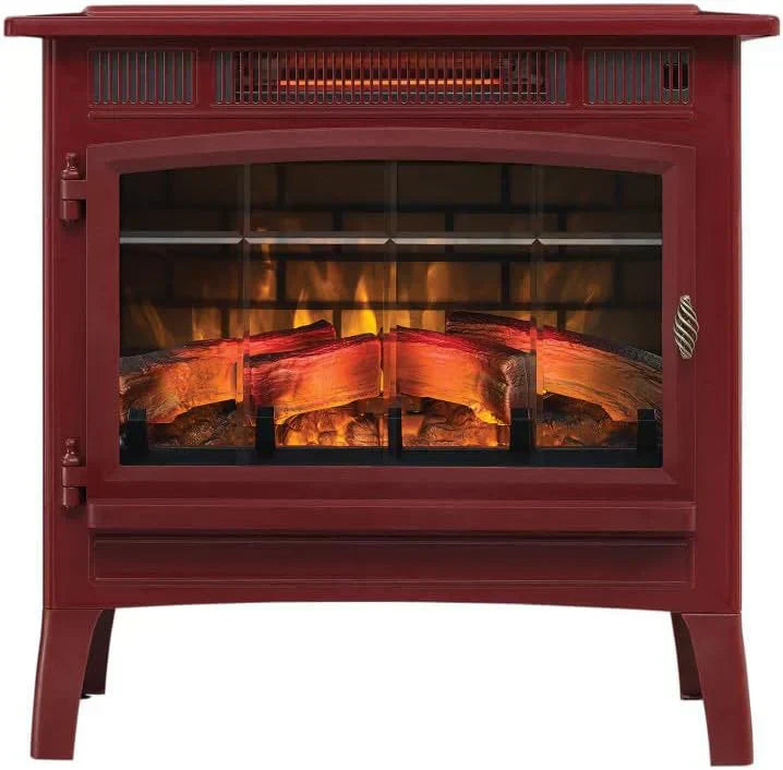 Freestanding Electric Fireplace Stove Heater with 3D Flame Effect for 1000 Sq. Ft wourant